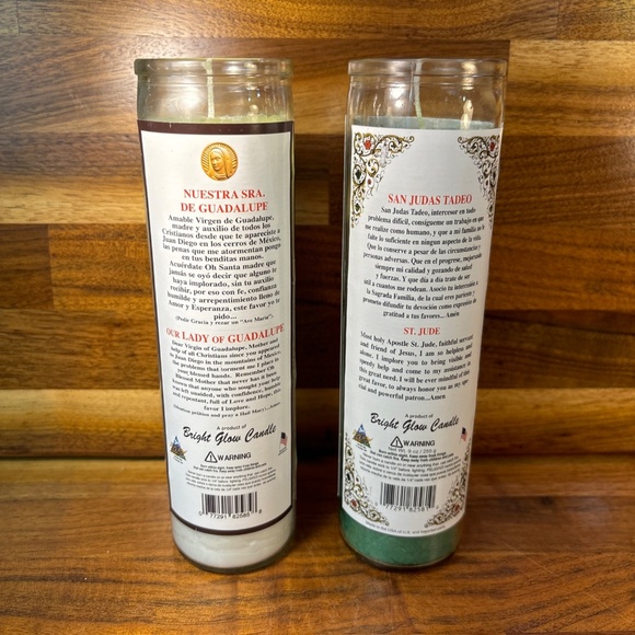Religious Mexican Candles 8” Lot of 2 Spiritual - Picture 10 of 10